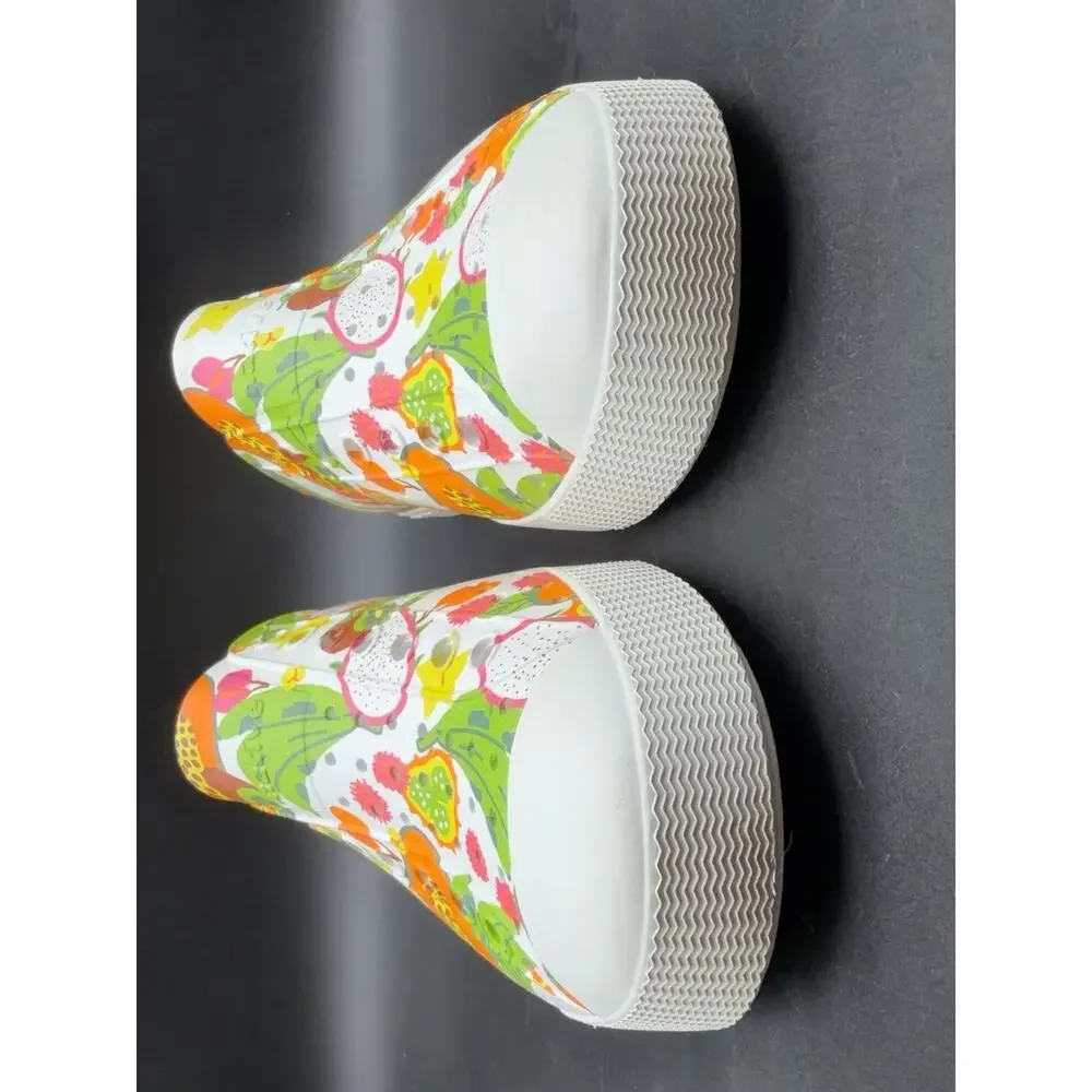 Native Jefferson Print Tropical Fruit Shoes M6 W8 White Multicolor Slip On